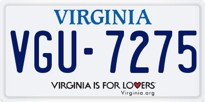 VA license plate VGU7275