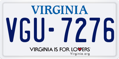 VA license plate VGU7276