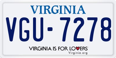 VA license plate VGU7278