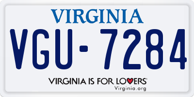 VA license plate VGU7284