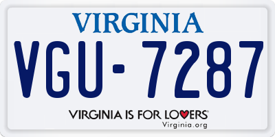 VA license plate VGU7287
