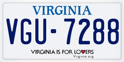 VA license plate VGU7288
