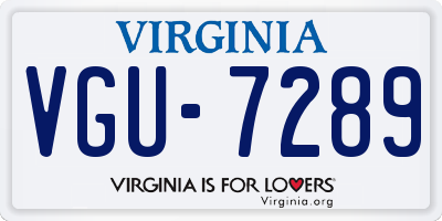 VA license plate VGU7289