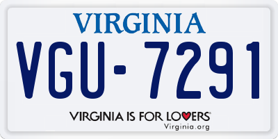 VA license plate VGU7291