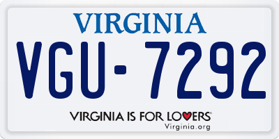 VA license plate VGU7292