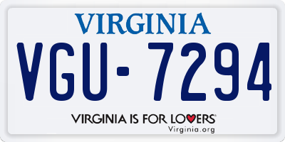 VA license plate VGU7294