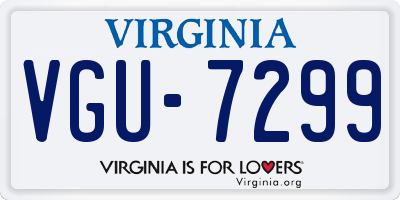 VA license plate VGU7299