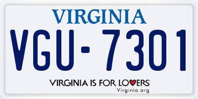 VA license plate VGU7301