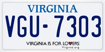 VA license plate VGU7303