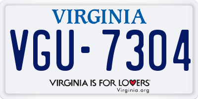 VA license plate VGU7304
