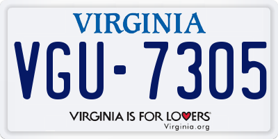 VA license plate VGU7305