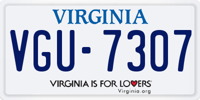VA license plate VGU7307
