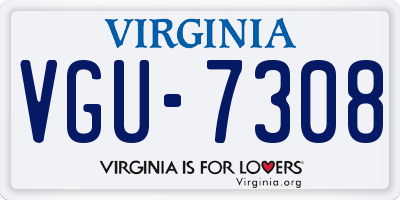 VA license plate VGU7308