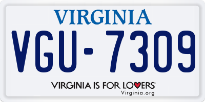 VA license plate VGU7309