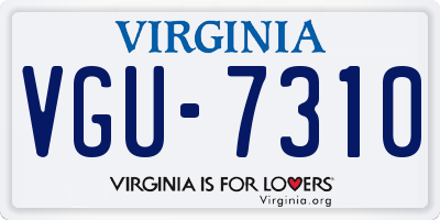 VA license plate VGU7310