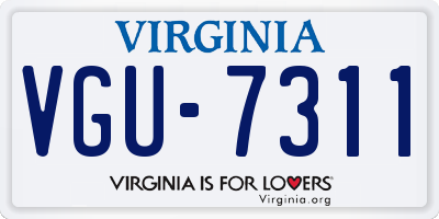 VA license plate VGU7311