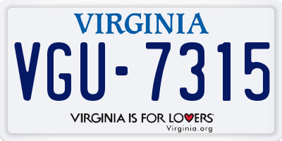 VA license plate VGU7315
