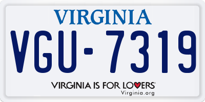 VA license plate VGU7319
