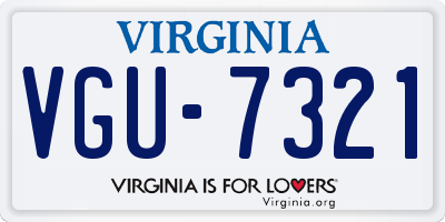 VA license plate VGU7321