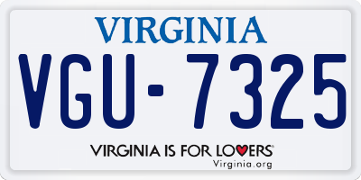 VA license plate VGU7325