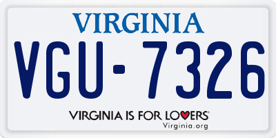 VA license plate VGU7326