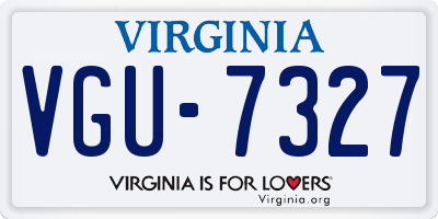 VA license plate VGU7327