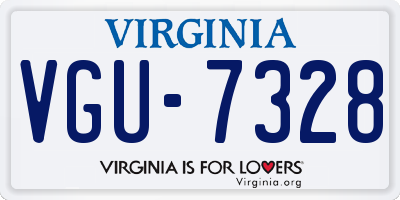 VA license plate VGU7328