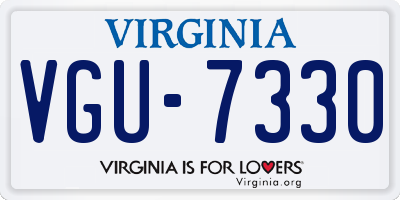 VA license plate VGU7330
