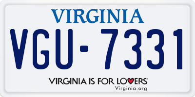VA license plate VGU7331