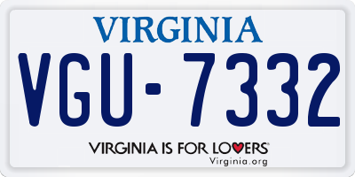 VA license plate VGU7332