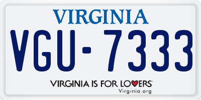 VA license plate VGU7333