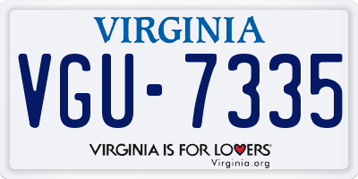 VA license plate VGU7335