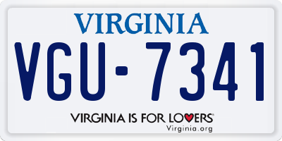 VA license plate VGU7341