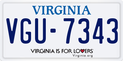 VA license plate VGU7343