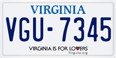 VA license plate VGU7345