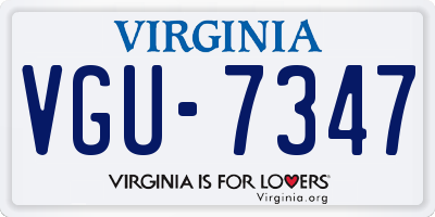 VA license plate VGU7347
