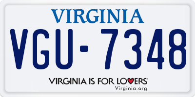 VA license plate VGU7348