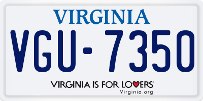 VA license plate VGU7350
