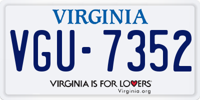 VA license plate VGU7352