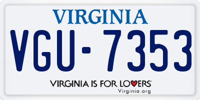 VA license plate VGU7353