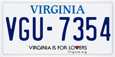 VA license plate VGU7354