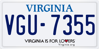 VA license plate VGU7355