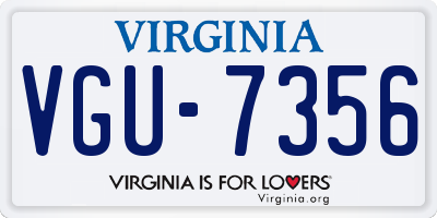 VA license plate VGU7356