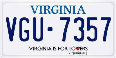 VA license plate VGU7357
