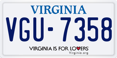 VA license plate VGU7358