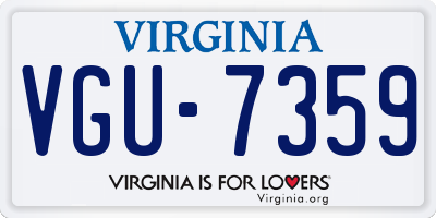 VA license plate VGU7359