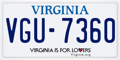 VA license plate VGU7360