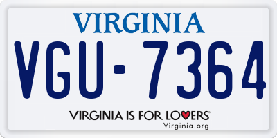 VA license plate VGU7364