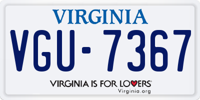 VA license plate VGU7367