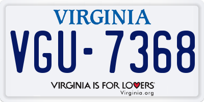 VA license plate VGU7368